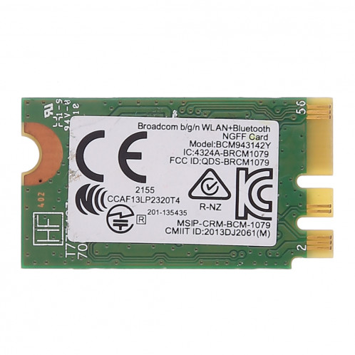 BCM943142Y M.2 NGFF Carte réseau Bluetooth 4.0 sans fil 150Mbps 802.11b / g / n SH8556919-34