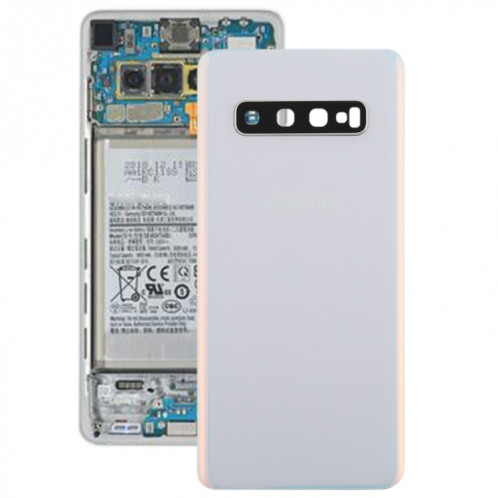 Coque arrière de batterie pour Galaxy S10 avec objectif d'appareil photo (blanc) SH72WL469-36