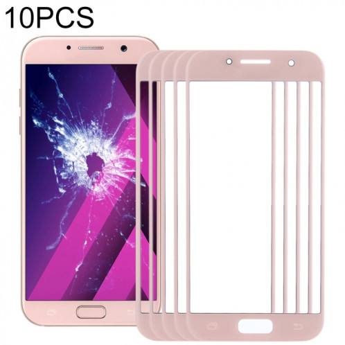Pour Samsung Galaxy A3 (2017) / A320 10pcs Lentille en verre extérieure de l'écran avant (Rose) SH60FL661-36