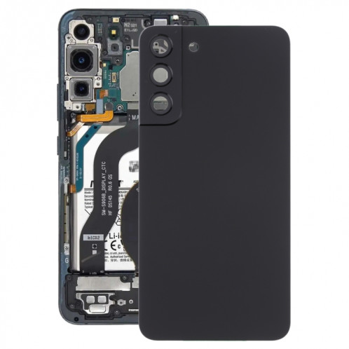 Coque arrière de batterie pour Samsung Galaxy S22+ 5G SM-S906B avec cache d'objectif d'appareil photo (noir) SH02BL1018-36