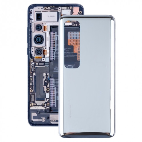 Couvercle arrière de la batterie d'origine pour Xiaomi MI 10 Ultra M2007J1SC (argent) SH00SL219-37