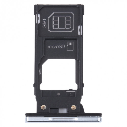 Pour Sony Xperia XZ2 Premium Plateau de carte SIM d'origine + Plateau de carte SIM / Micro SD (Argent) SH068S285-34
