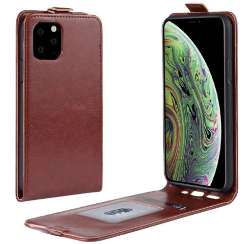 Étui de protection en cuir à rabat vertical Crazy Horse pour iPhone 11 Pro (Marron) SH101D357-37