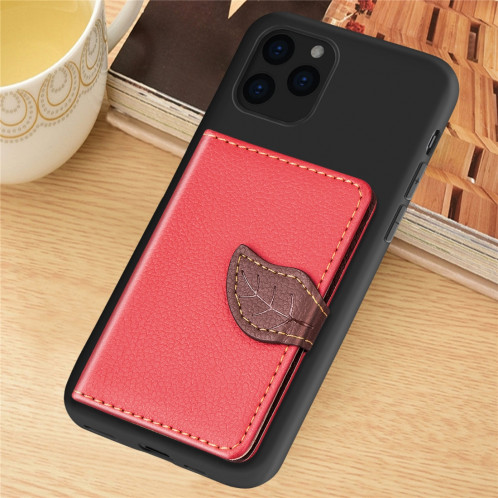 Pour iPhone 11 Pro Max Modèle de litchi sac de poche support de portefeuille + Etui téléphone TPU avec fente pour carte Fonction de support de portefeuille (Rouge) SH101D1452-312