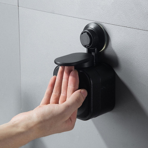 Distributeur de savon mural à ventouse créative à ventouse manuelle sans trace de salle de bain Distributeur de savon en plastique sans poinçonnage (noir) SH401B1521-37