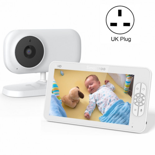 SM70 7 pouces 720 x 1080P sans fil bébé moniteur caméra moniteur de température 2 voies audio UK Plug SH12021101-36