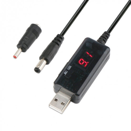 Câble d'amplification USB 5V Step Up to 9V 12V Convertisseur de tension réglable 1A Step-up Volt Transformer DC Power Regulator avec interrupteur EU SH8501855-37