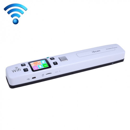 iScan02 WiFi Double Portable Mobile Document Scanner portatif avec écran LED, support 1050DPI / 600DPI / 300DPI / PDF / JPG / TF (blanc) SI003W4-39