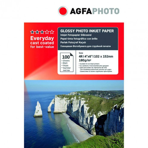 AgfaPhoto Everyday Photo Inkjet Papier Glossy 180g 10x15 100 f. 561836-31