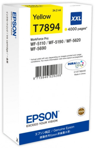 Epson T7894 Encre Jaune XXL pour WF-5110/WF-5190/WF-5620/WF-5690 ENCEPS0344-31
