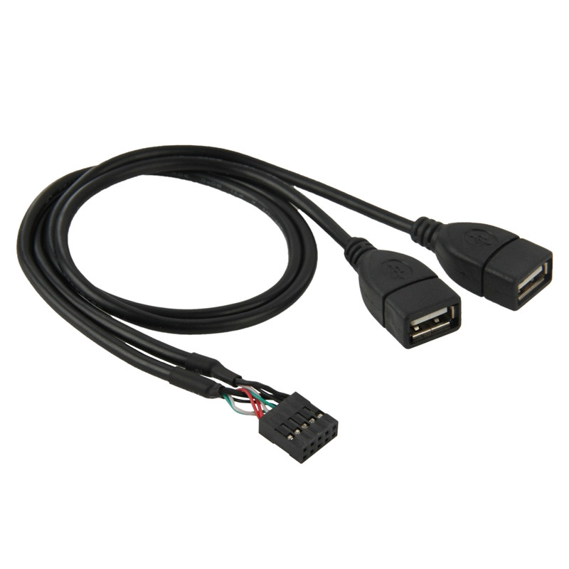 Câble adaptateur InLine® USB 2.0 interne 2x USB Une tête femelle à la carte  mère