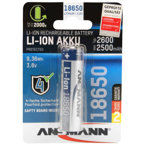 Ansmann Li-Ion 18650 2600mAh 3,6V batterie 9,36Wh 1307-0000 748869-20