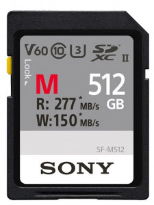 Sony SDXC M series 512GB UHS-II Class 10 U3 V60 881617-20