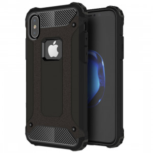 Pour iPhone X Magic Armour TPU + boîtier combiné pour PC (noir) SP440B8-20