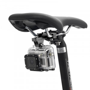 PULUZ Outdoor Photography Support d'aluminium en alliage d'aluminium pour siège de vélo pour appareil photo GoPro & Xiaomi Xiaoyi YI Sport Action (Noir) SP181B4-20