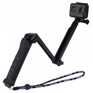 PULUZ 3-Way Grip Foldable Multi-fonctionnel Selfie Stick Extension Monopode avec trépied pour GoPro HERO5 / 4/3 + / 3/2/1, Longueur: 20-58cm SPU2026-20