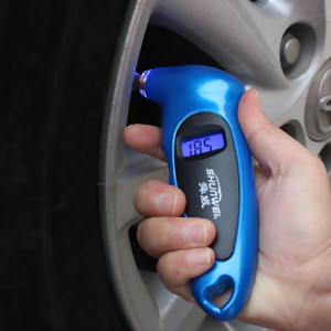SHUNWEI SD-2802 Jauge de pression numérique des pneus 150 PSI 4 Réglages pour vélo de camion de voiture avec rétro-éclairage LCD et antidérapant (bleu) SS044L-20