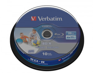 1x10 Verbatim BD-R Blu-Ray 25GB 6x Speed DL Wide imprimable CB 717892-20