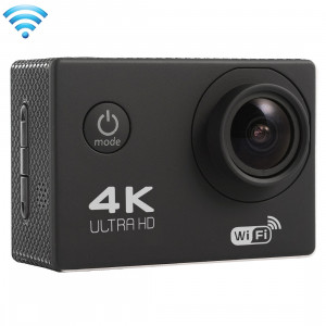 F60 2,0 pouces Écran 4K 170 degrés Grand Angle WiFi Accuppement Caméra vidéo avec boîtier imperméable pour boîtier, carte mémoire 64GB Micro SD (noir) SF087B7-20