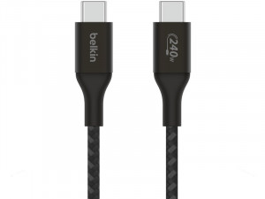 Câble USB-C vers USB-C 240 W 1 m Tressé Noir Belkin BoostCharge CABBLK0020-20