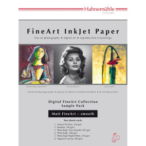 Hahnemühle Digital FineArt A 4 Echantillon, papier mat & lisse 374591-20