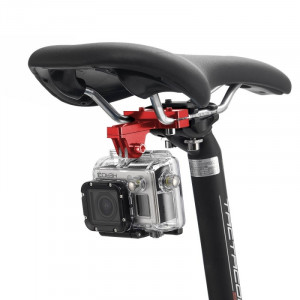 PULUZ Outdoor Photography Nécessaire d'alliage d'aluminium Siège de vélo Support de caméra de coussin pour GoPro & Xiaomi Xiaoyi YI Appareil d'action sport (Rouge) SP181R1-20