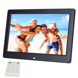 Cadre photo numérique grand écran 10,1 pouces HD avec support et télécommande, Allwinner E200, Réveil / Lecteur MP3 / MP4 / Film (Noir) SC560B4-20