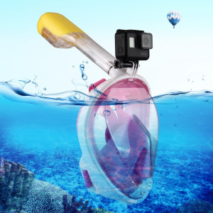 PULUZ 220mm Tube Water Sports Diving Equipment Masque Snorkel complet pour GoPro HERO5 / 4/3 + / 3/2/1, taille L / XL (rose) SP216F4-20