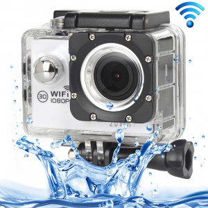 H16 1080P Caméra sport portable sans fil WiFi, écran 2,0 pouces, Generalplus 4248, 170 A + degrés Grand angle, carte TF de soutien (blanc) SH243W8-20