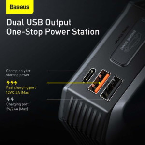 Baseus Car Tool Power Starter / Power Bank Super Energy Max Car Jump Starter (Peak current 2000A / 20000 mAh) Black (CGNL020001) DA7094969-20
