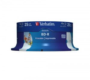 1x25 Verbatim BD-R Blu-Ray 25GB 6x Speed DL Wide imprimable CB 823921-20