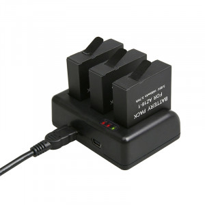 Pour GoPro HERO5 AHDBT-501 Chargeur de voyage avec port V8 et USB-C / Type-C Port et Voyant LED SP05347-20