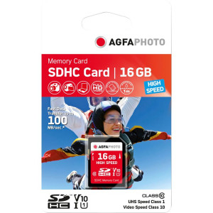 AgfaPhoto SDHC carte 16GB High Speed Class 10 UHS I U1 V10 469056-20