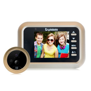 Danmini Q8 2.4 pouces couleur écran 1.0MP caméra de sécurité sans dérangement visionneuse de judas, carte de TF de soutien (32 Go Max) / vision nocturne / détection de mouvement PIR (or) SD36911555-20