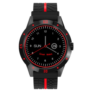 N6 Smart Watch 1.3 pouce écran TFT MTK2502C Bluetooth4.0, bracelet de montre en silicone, moniteur de fréquence cardiaque de soutien et podomètre et moniteur de sommeil et rappel sédentaire (rouge) SH560R1358-20