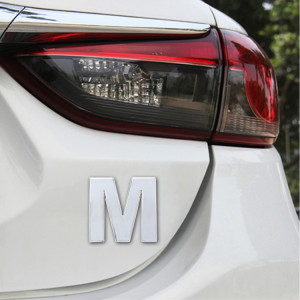 Autocollant autocollant autocollant 3D anglais lettre M emblème de véhicule automobile emblème, taille: 4.5 * 4.5 * 0.5cm SH271N1071-20