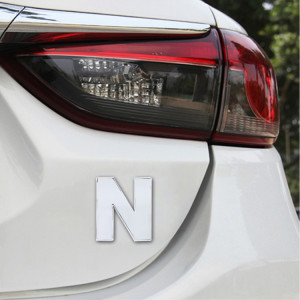 Décalque d'autocollant autocollant, emblème 3D de la lettre N anglaise, emblème de véhicule automobile, taille: 4.5 * 4.5 * 0.5cm SH271P17-20