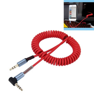 3.5mm 3 pôles Mâle à Mâle Plug Audio AUX Câble enroulé rétractable, Longueur: 1.5m (Rouge) S3728R352-20