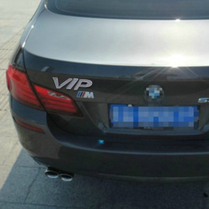 Autocollant sans voiture VIP en métal brillant (argent) SH715S1404-20