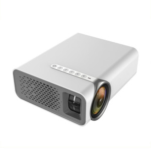 YG520 Projecteur LCD HD 1800 Lumens, Haut-parleur intégré, Disque Can Read U, Disque dur portable, Carte SD, DVD de connexion AV, Décodeur. (Blanc) SH043W851-20