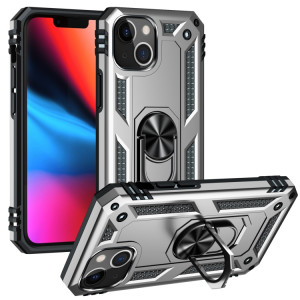 Étui de protection TPU + PC antichoc avec support rotatif à 360 degrés pour iPhone 13 mini (argent) SH801G1964-20