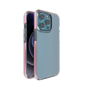 TPU Cas de protection antichoc double couleur pour iPhone 13 Pro (rose) SH003D678-20