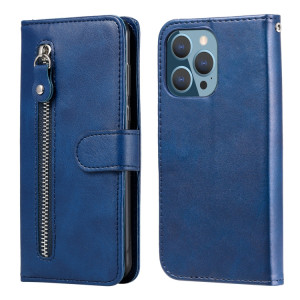 Mode Calf Texture Zipper Horizontal Flip Case avec Stand & Card Slots & Portefeuille Fonction pour iPhone 13 Pro (Bleu) SH103D1593-20