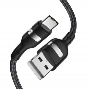 Joyroom S-1230N7 3A Starlight Series USB au câble de données de tresse Nylon de type-C / USB-C, longueur: 1,2 m (noir) SJ201A1153-20