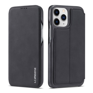 LC.IMEEKE HON HON Série Ancienne Série Horizontal Toam Coating avec support et emplacement de carte pour iPhone 13 Pro (Noir) SL803A580-20