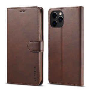 LC.Meeke Calf Texture Horizontale Horizontal Toas Cuir avec support & Card Slots & Portefeuille pour iPhone 13 Pro (Brown) SL703A1260-20