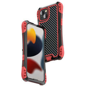 R-Just Amira Étui de protection en métal imperméable anti-poussière anti-poussière pour iPhone 13 Pro (rouge) SR003B800-20