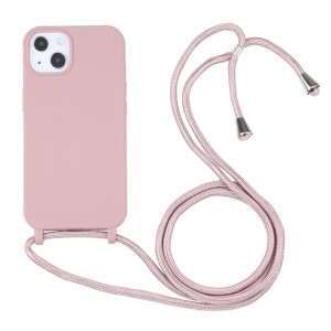 Couleurs de bonbons TPU Cas de protection avec lanière pour iPhone 13 Mini (Rose Gold) SH201F1214-20