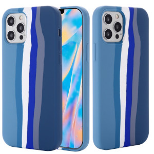 Silicone liquide arc-en-ciel Coque de protection antichoc pour iPhone 13 (bleu) SH002B1418-20