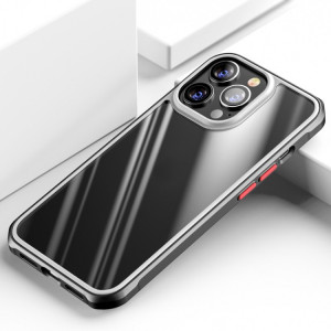 Belle couleur TPU + Case Clear PC Quatre-angles Tous-Inclusif Case pour iPhone 13 Pro (Noir) SH503C920-20